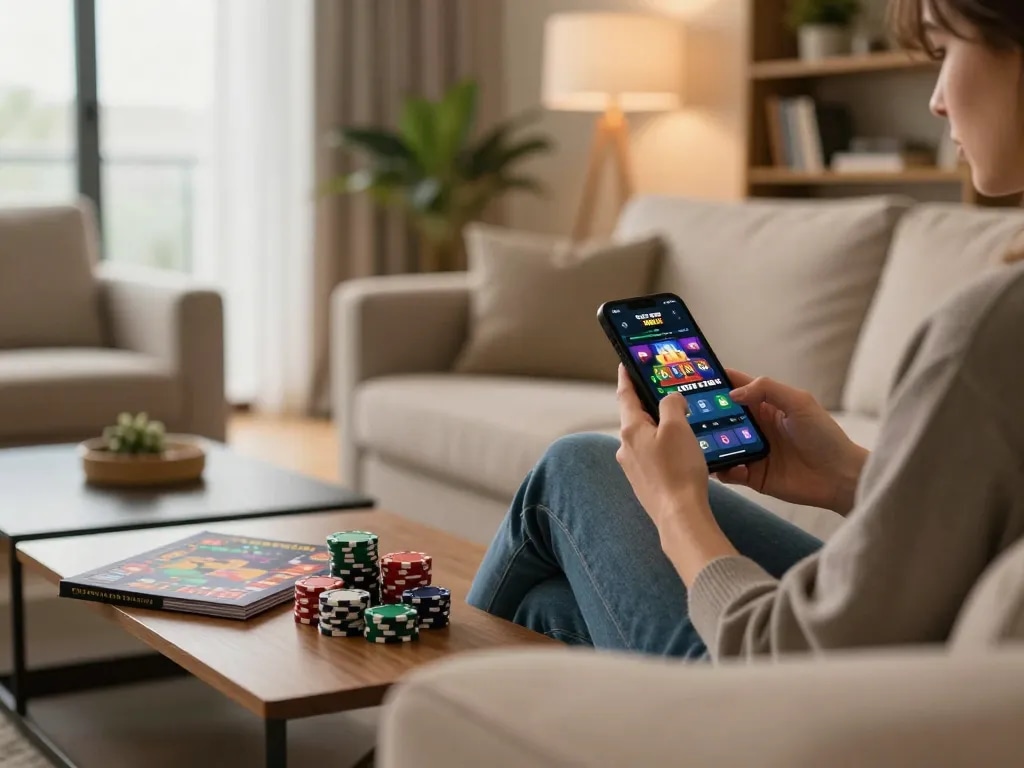Enjoying gameplay on the 789 BET app while seated comfortably at home