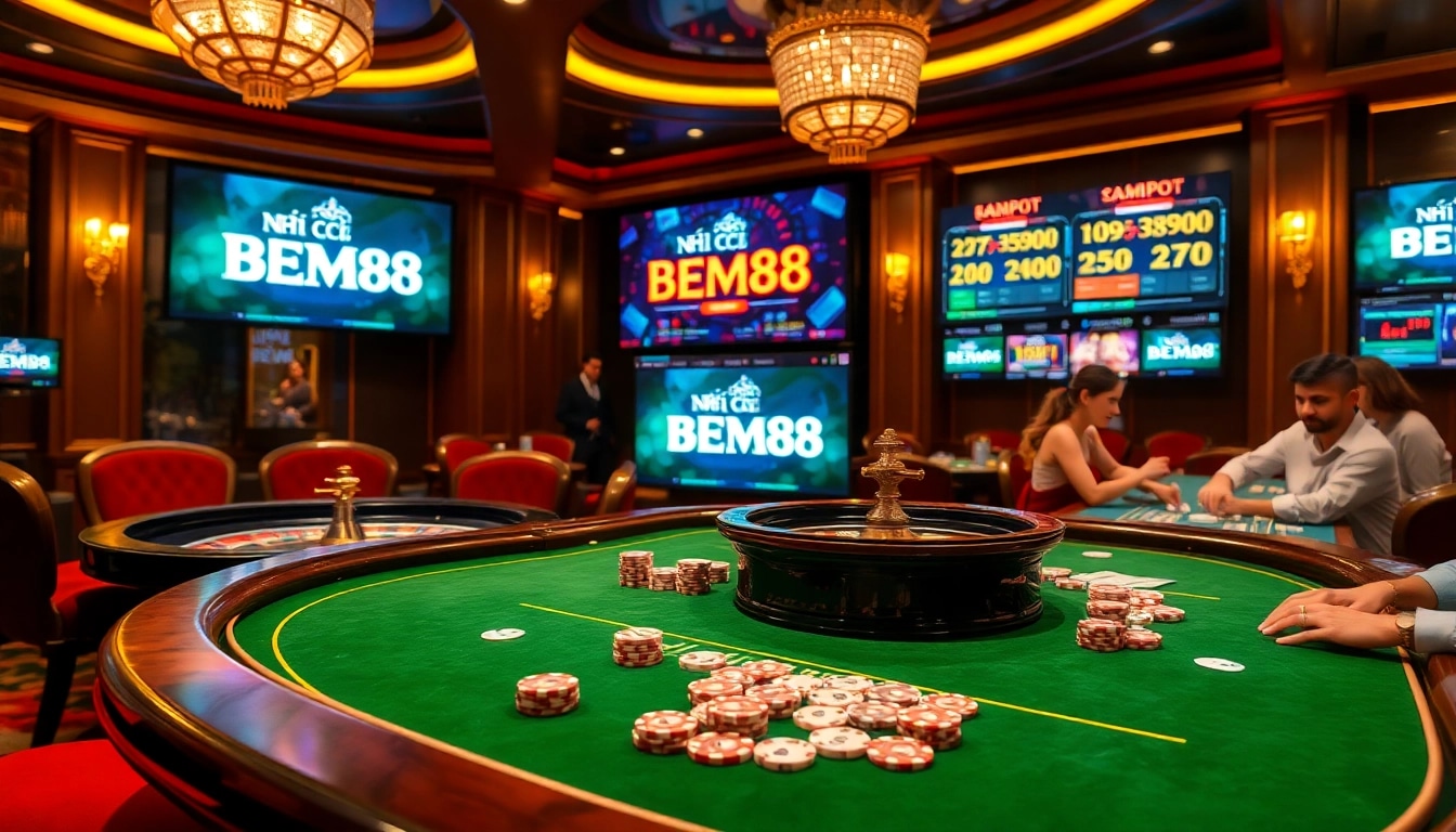 Experience the thrill of NHÀ CÁI BEM88 with exciting gaming action at a luxurious casino.