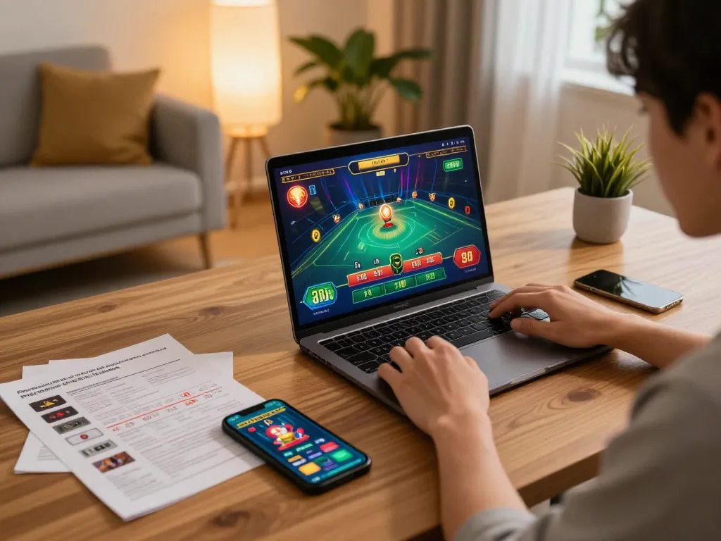 Player immersed in online casino gaming on 78winbizcom, showcasing excitement and strategic gameplay.