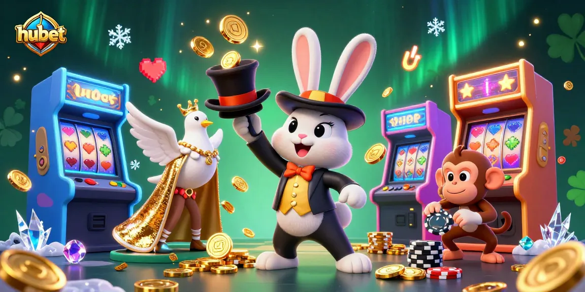 Experience the excitement of hubet with a magician rabbit and dazzling casino elements.