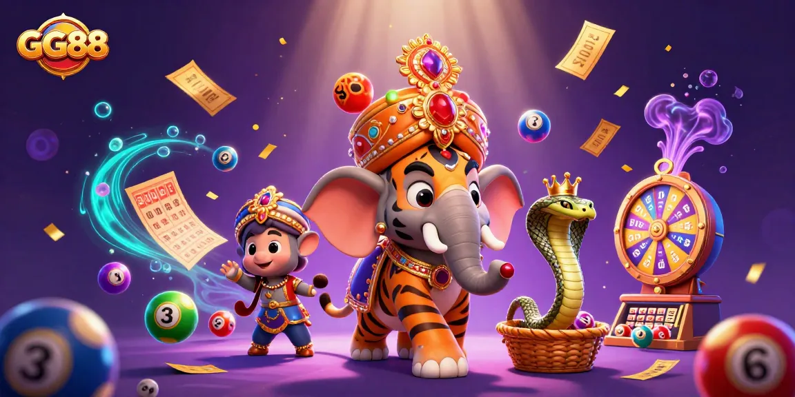 Experience vibrant gaming thrills at GG88 with lively lottery balls and dynamic casino elements.