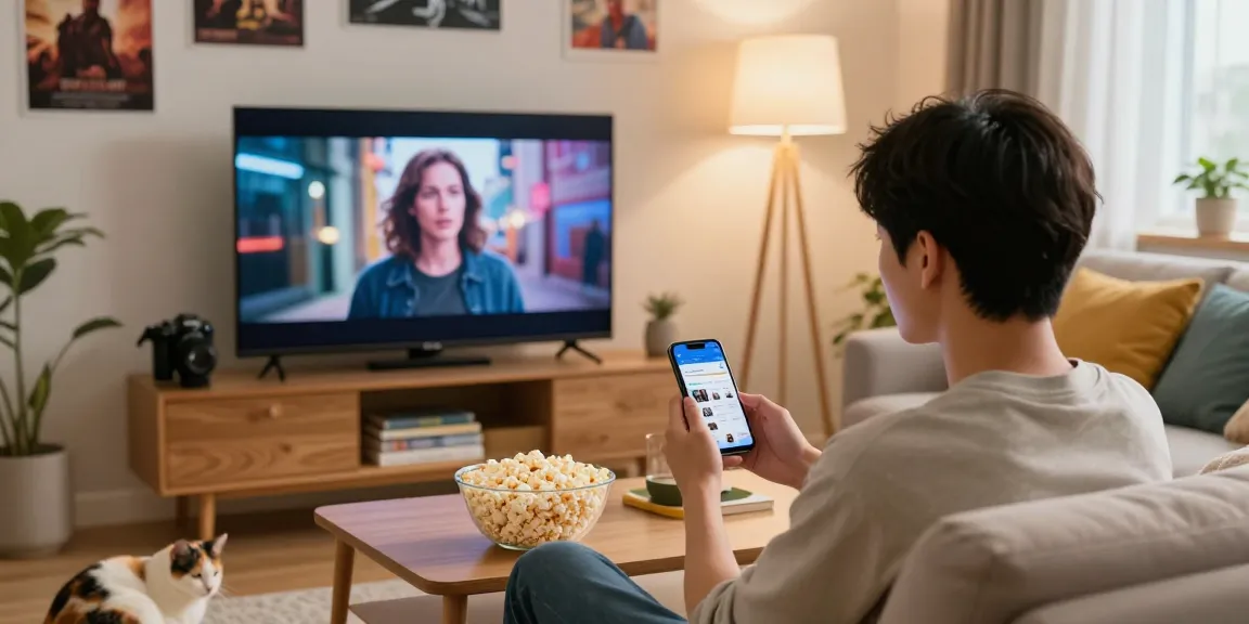 Pikashow streaming a movie in a cozy living room with a relaxed atmosphere.