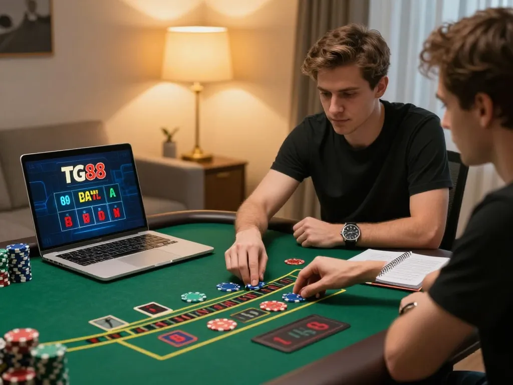 Player enjoying live dealer blackjack at TG88, emphasizing responsible online gambling.