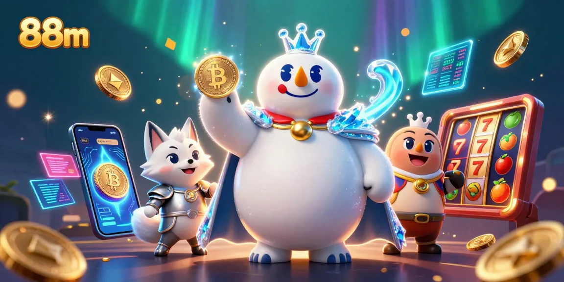 Experience the thrill of winning big at 88m with colorful slot elements amidst a vibrant casino setting.