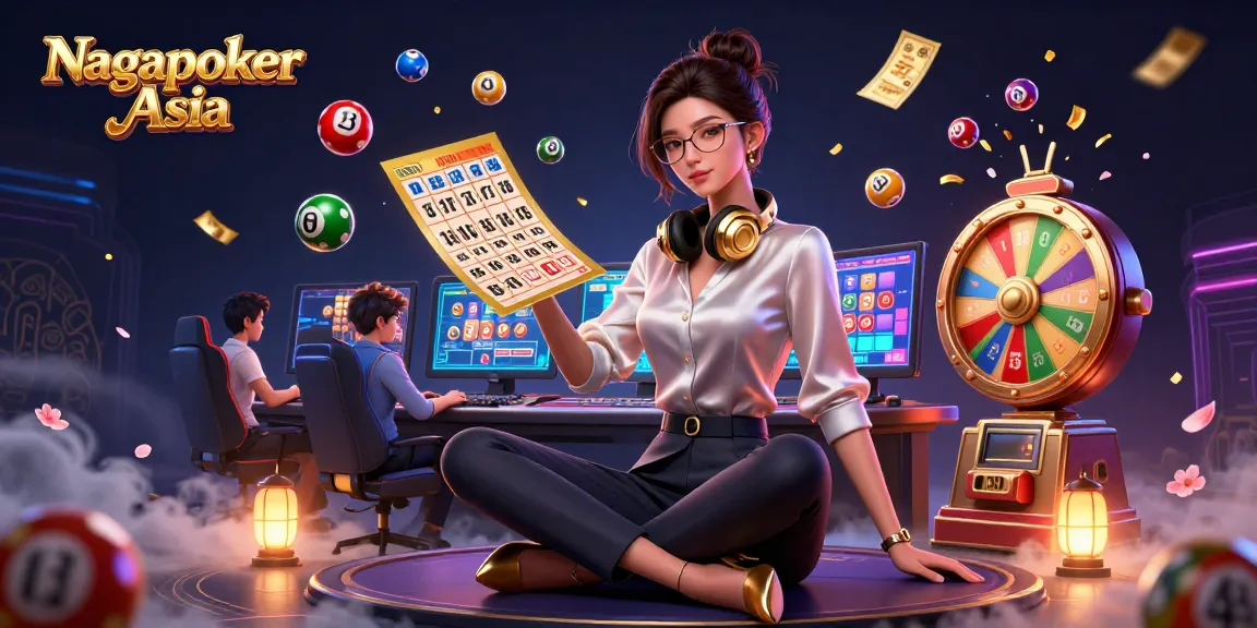 Engage with Nagapoker Asia's exciting lottery activities through dynamic gaming illustrations.