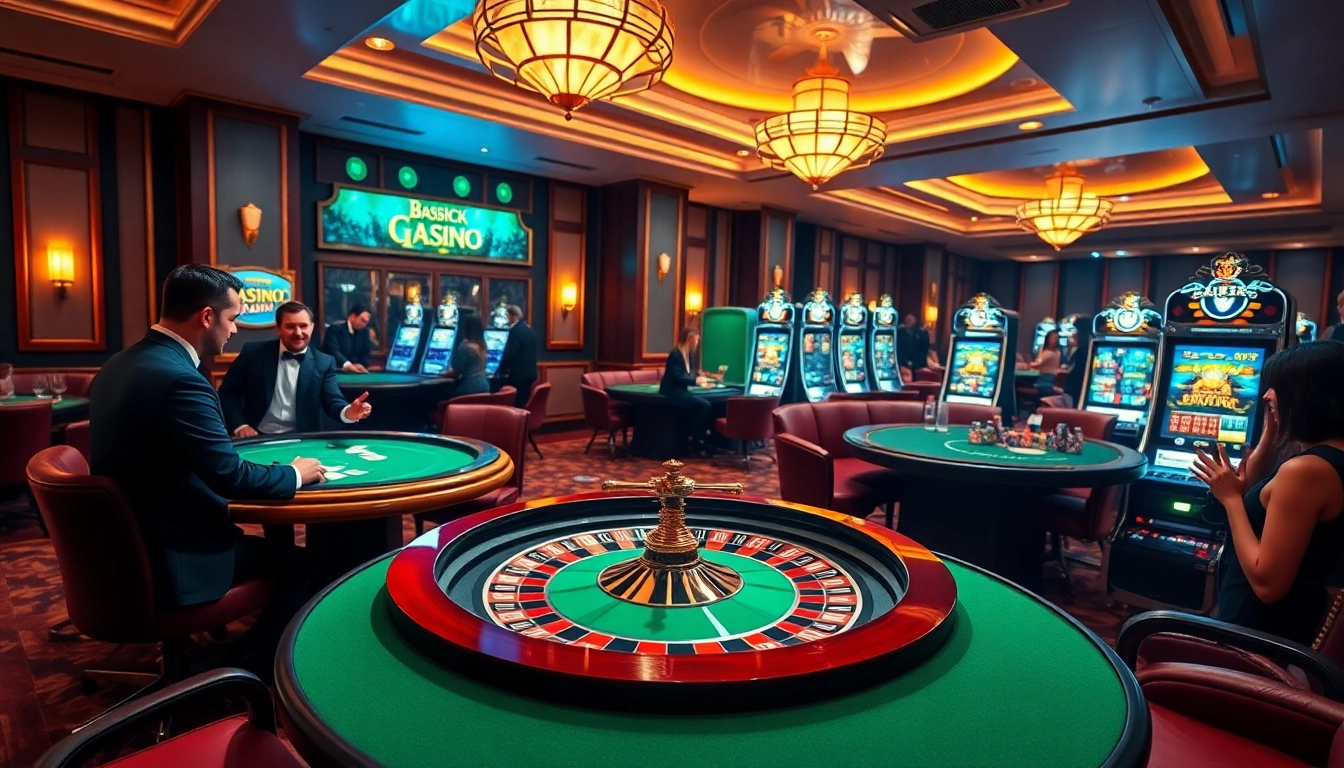 Experience the thrill of gambling at SV66 with vibrant casino tables and professional dealers.
