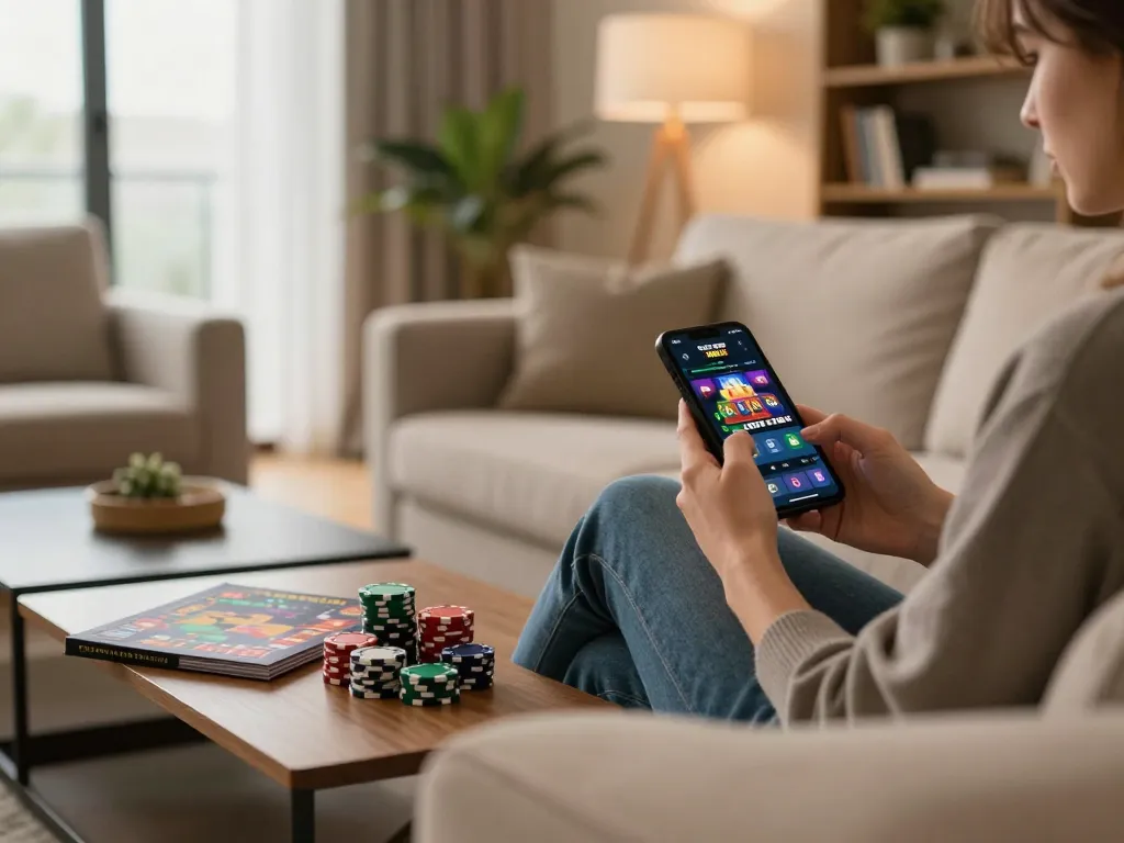Enjoying gameplay on the 789 BET app while seated comfortably at home