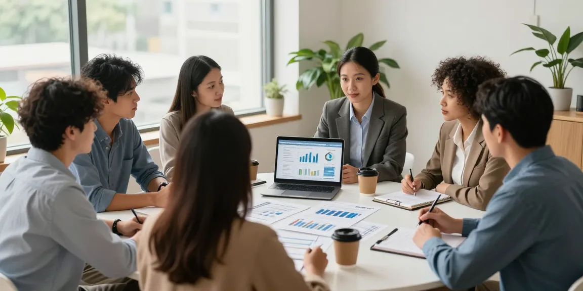 Discuss life insurance options with financial advisors in a modern office.