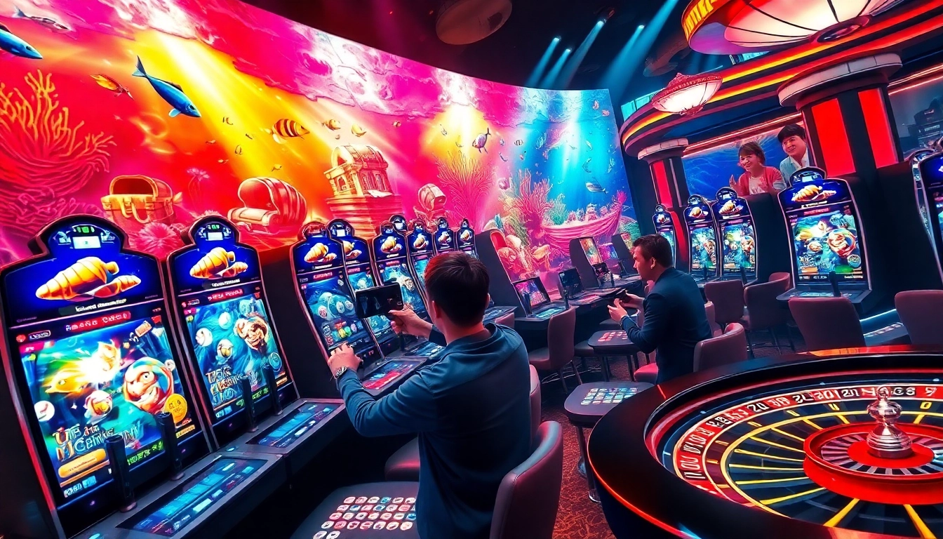 Players aiming for rewards in the engaging Bắn cá 98Win game at a vibrant casino.