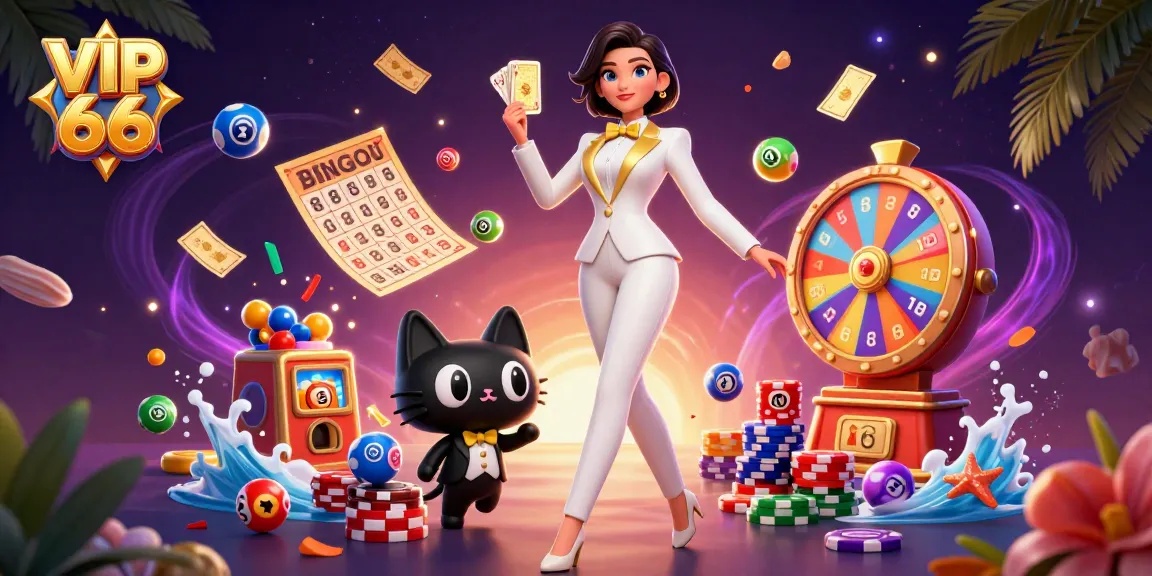 Experience VIP 66 with exciting gameplay featuring colorful lottery balls and engaging characters.