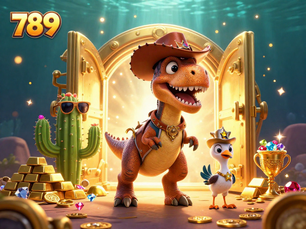 Experience exciting gameplay at 789 casino with vibrant treasures and captivating characters in a dynamic scene!
