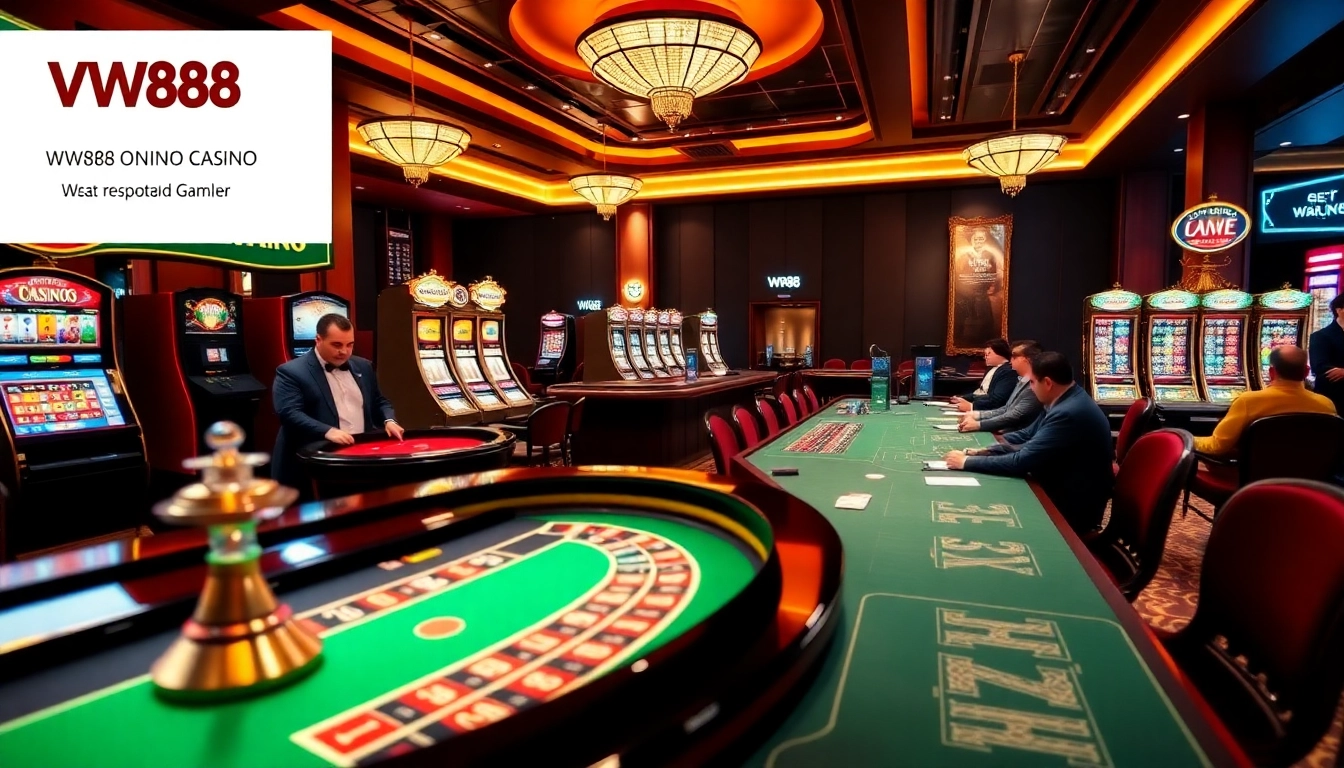 Experience the excitement of WW88 casino gaming with vibrant slot machines and poker tables.