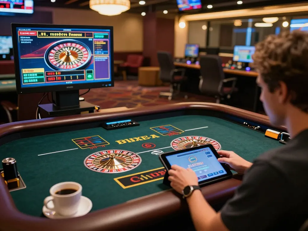 Engaging in live dealer roulette at home with TG88 casino app on tablet for an exhilarating gaming experience.