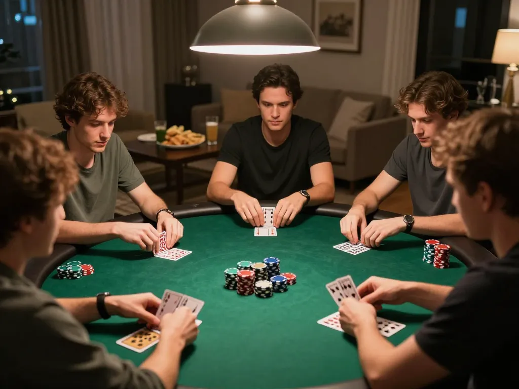 Engaging scene of a high-stakes poker game showcasing NHÀ CÁI 88AA's competitive spirit and strategic gameplay.