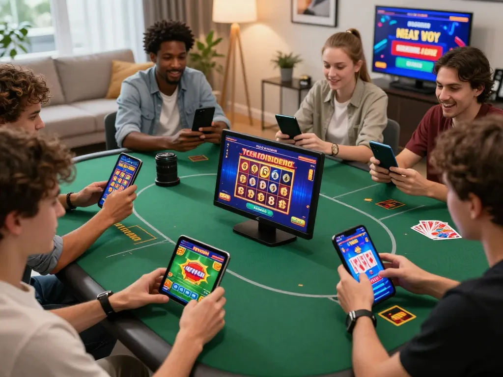 Players engaging with sc88 com on mobile devices, showcasing vibrant online gambling experiences and current promotions.
