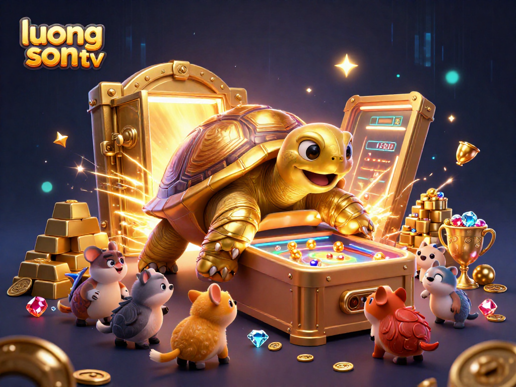 Experience thrilling moments at luong son tv with rich visuals of a golden tortoise and treasure.